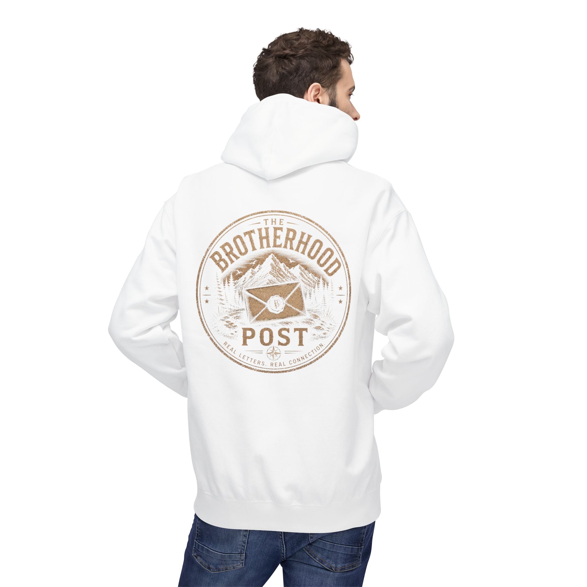 Brotherhood Post Hoodie — Vintage Mountain Mail Logo