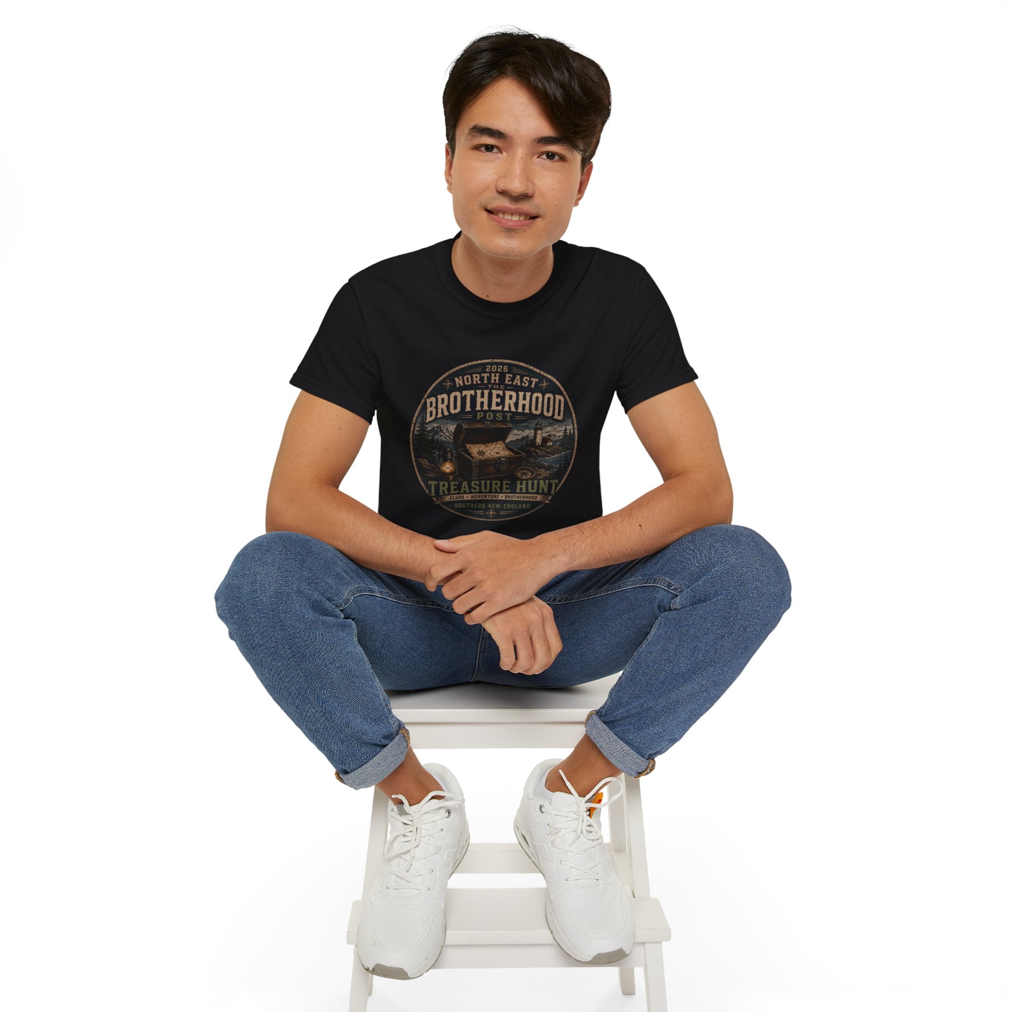 Brotherhood Post Treasure Hunt T-Shirt — North East Vintage Camping Adventure Tee