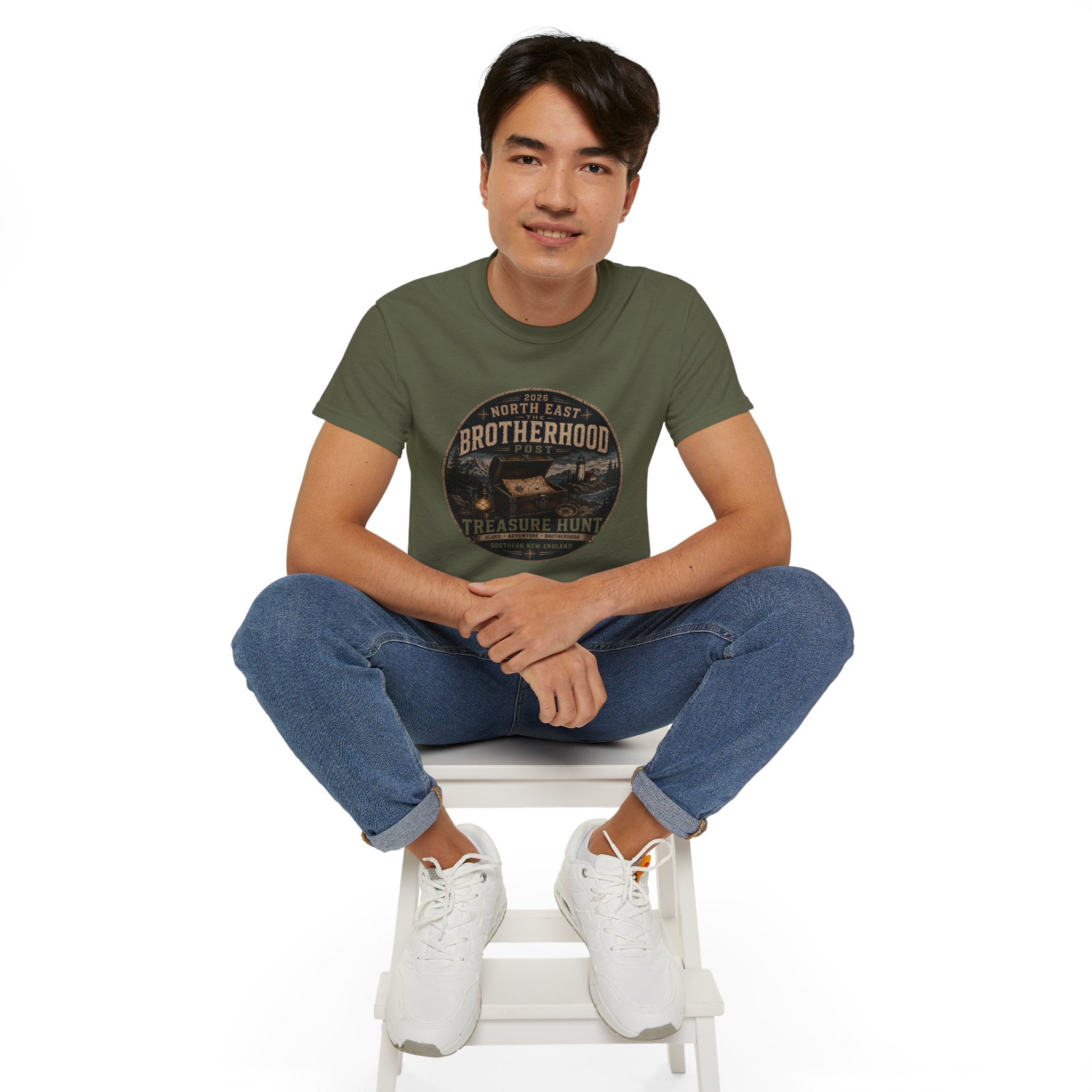 Brotherhood Post Treasure Hunt T-Shirt — North East Vintage Camping Adventure Tee