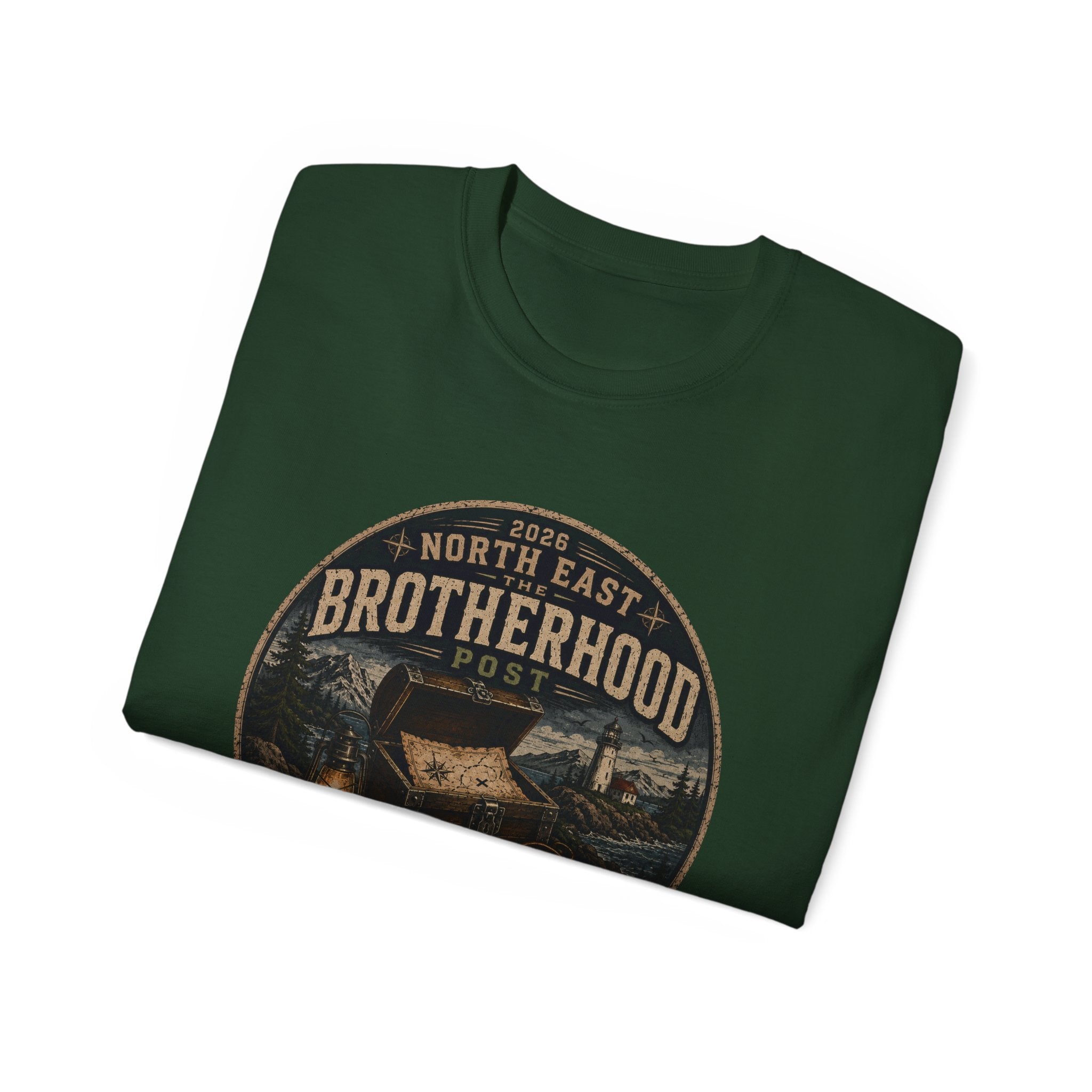 Brotherhood Post Treasure Hunt T-Shirt — North East Vintage Camping Adventure Tee