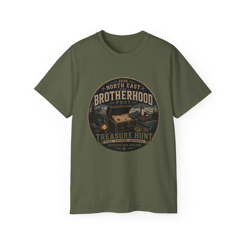 Brotherhood Post Treasure Hunt T-Shirt — North East Vintage Camping Adventure Tee