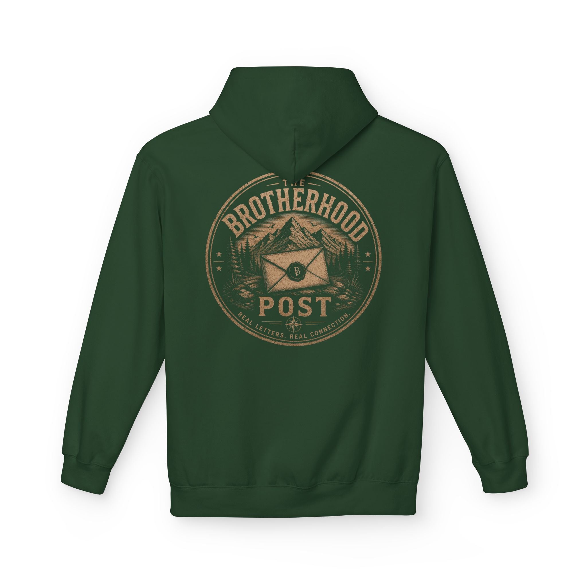 Brotherhood Post Hoodie — Vintage Mountain Mail Logo