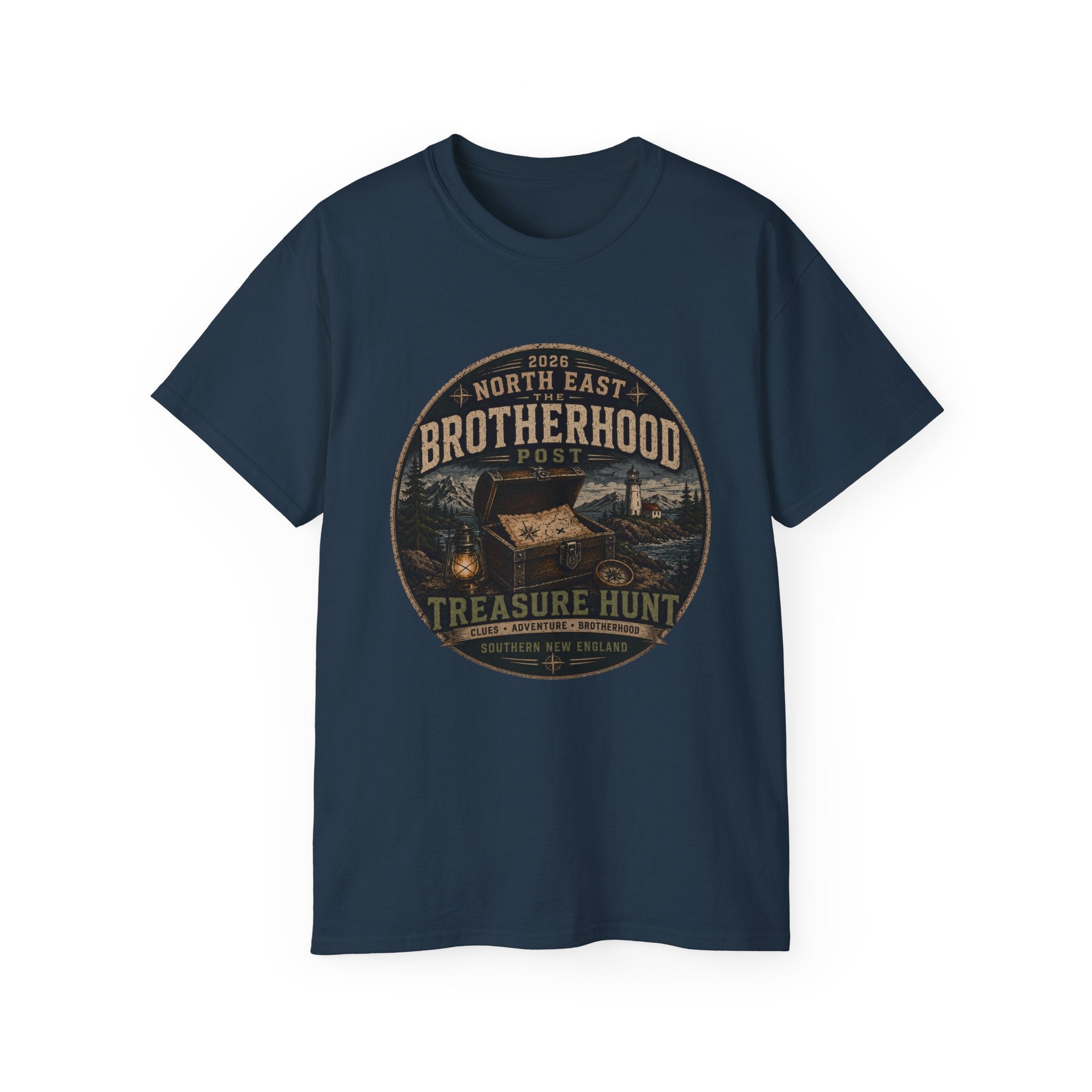 Brotherhood Post Treasure Hunt T-Shirt — North East Vintage Camping Adventure Tee