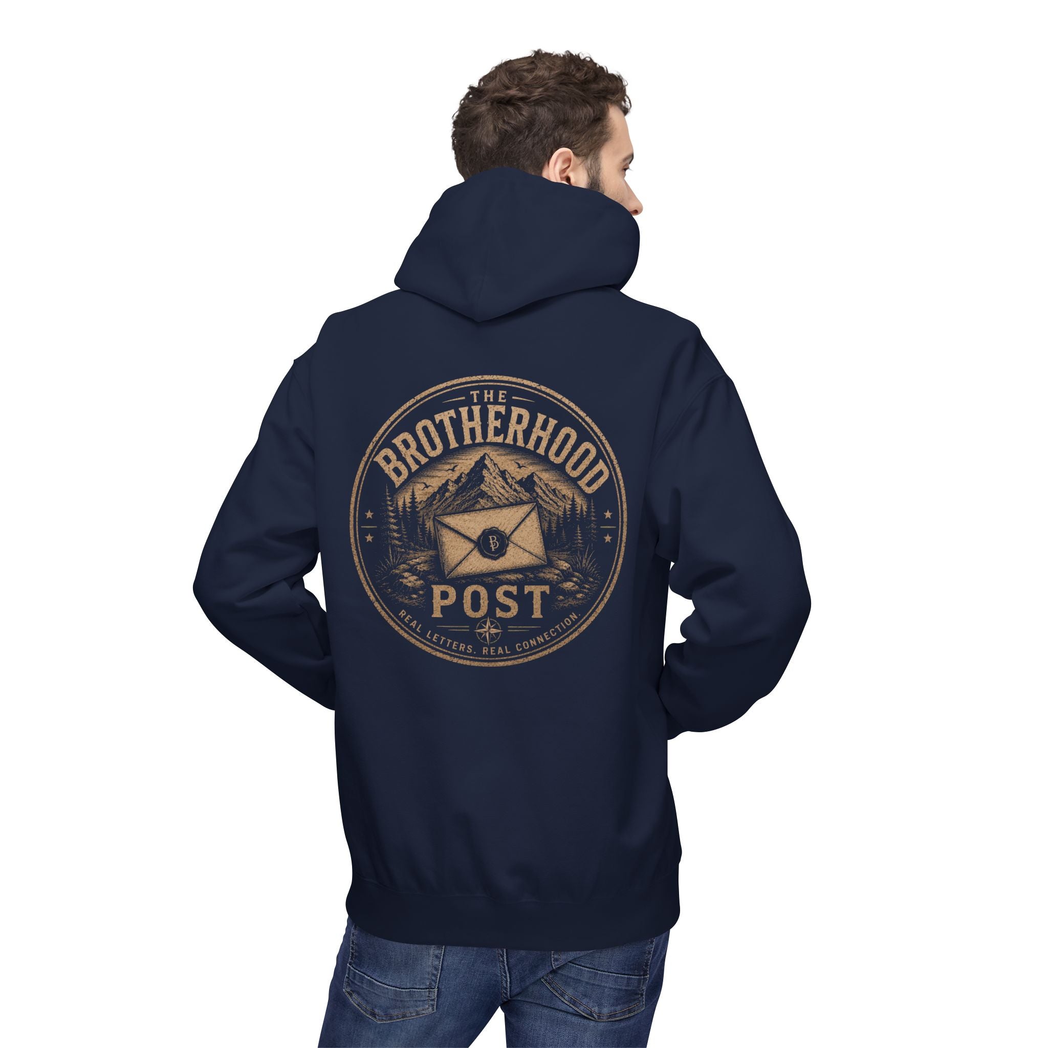 Brotherhood Post Hoodie — Vintage Mountain Mail Logo