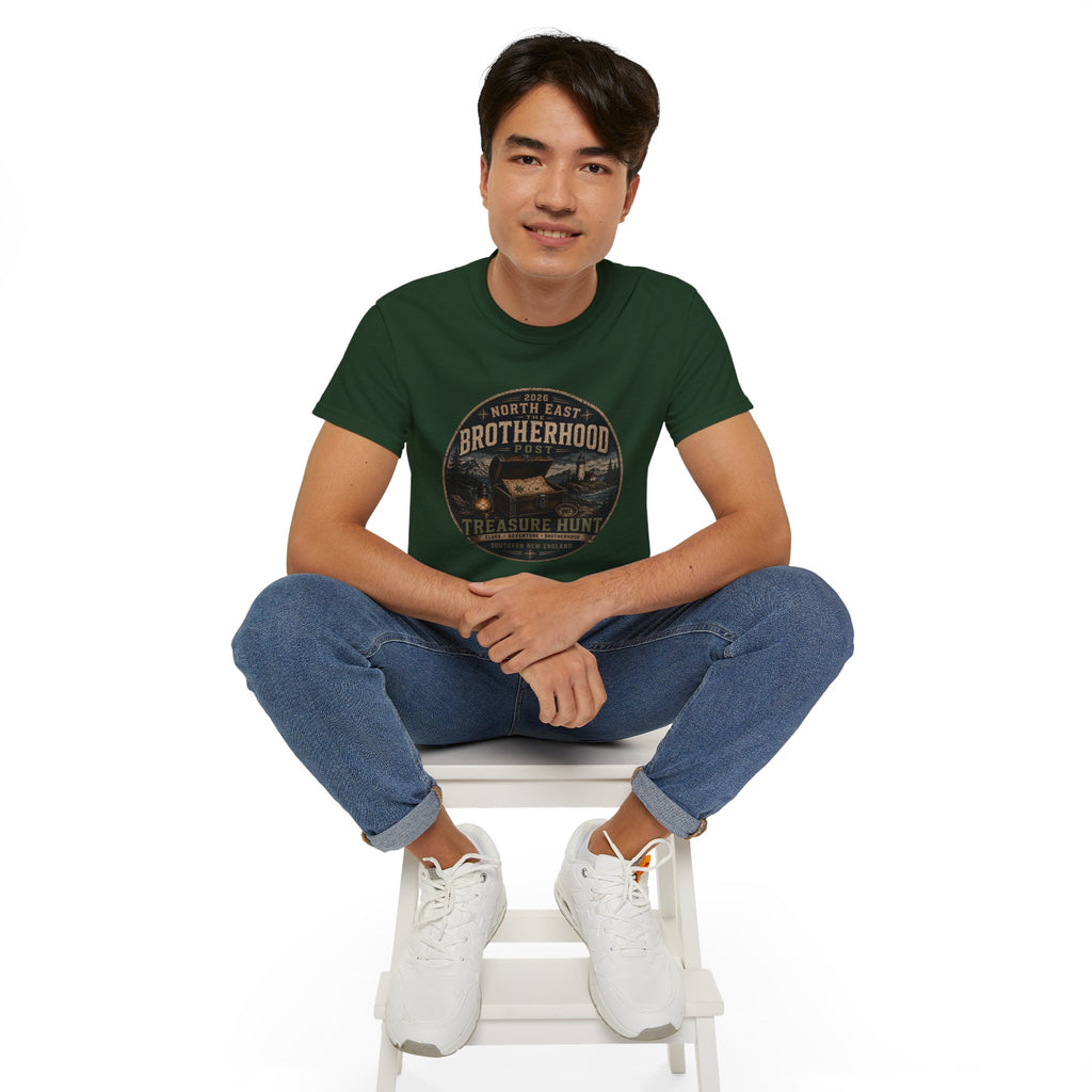 Brotherhood Post Treasure Hunt T-Shirt — North East Vintage Camping Adventure Tee
