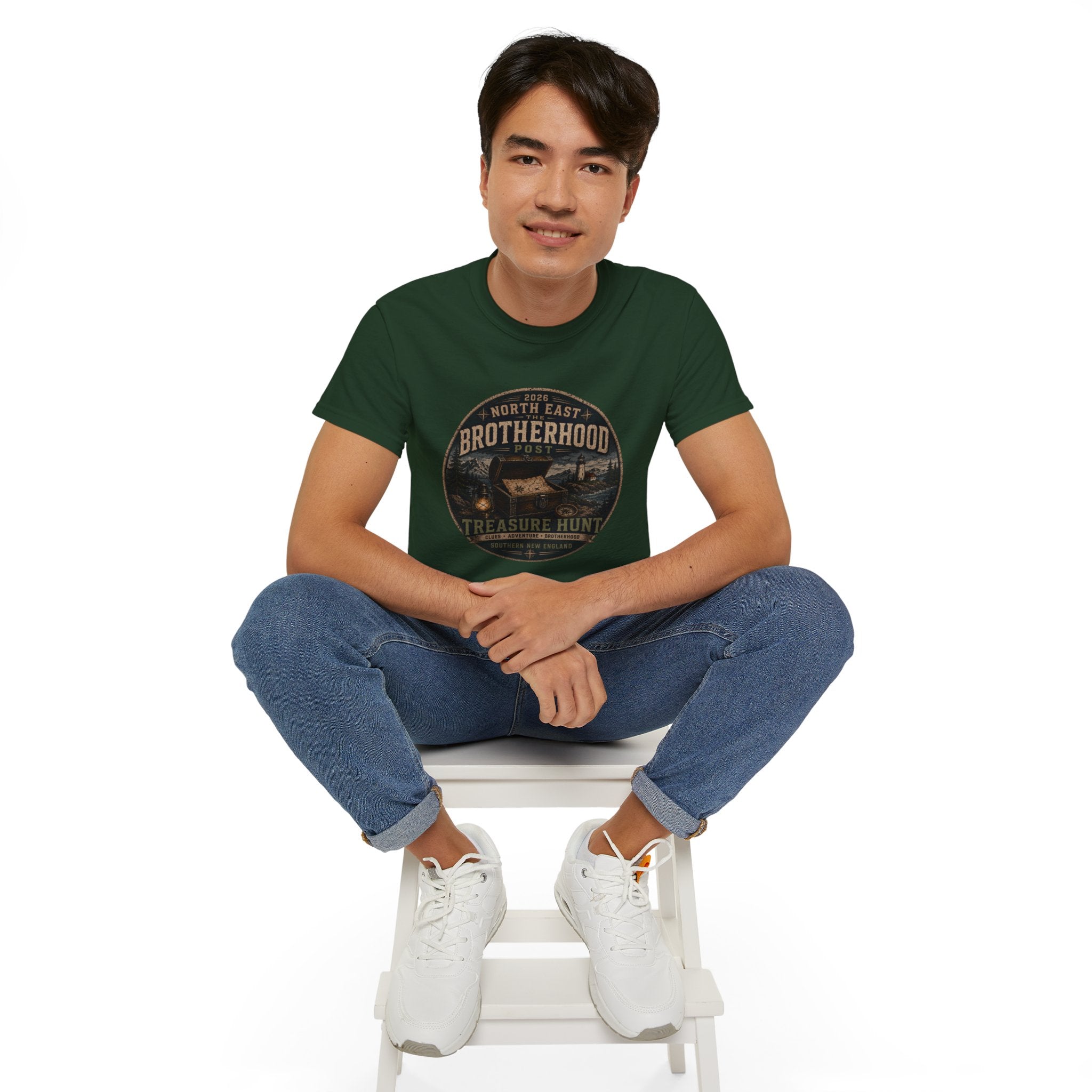 Brotherhood Post Treasure Hunt T-Shirt — North East Vintage Camping Adventure Tee