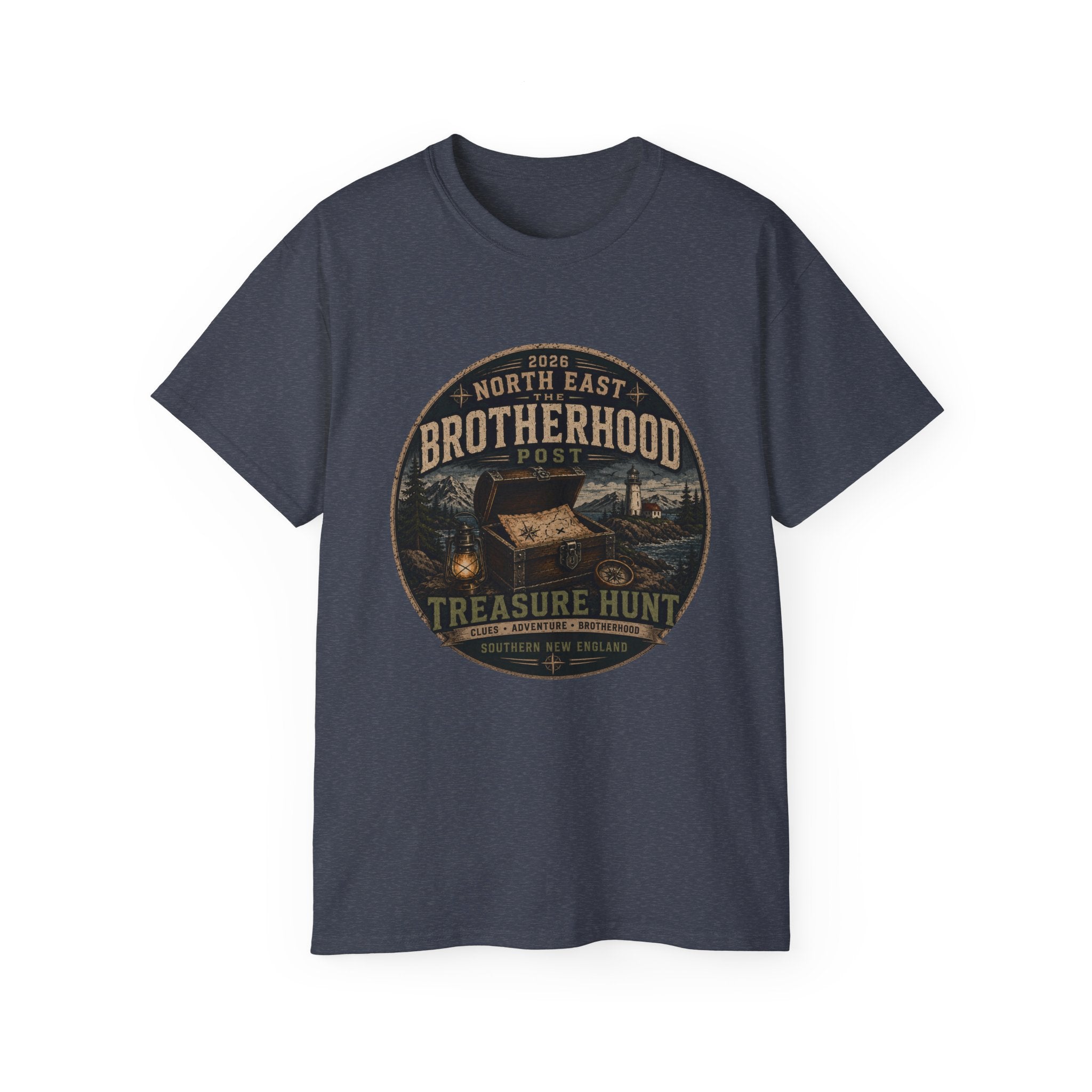 Brotherhood Post Treasure Hunt T-Shirt — North East Vintage Camping Adventure Tee