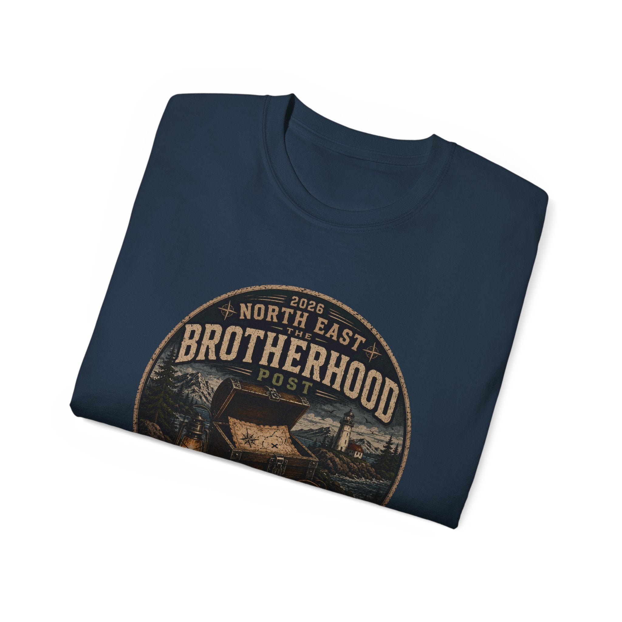 Brotherhood Post Treasure Hunt T-Shirt — North East Vintage Camping Adventure Tee
