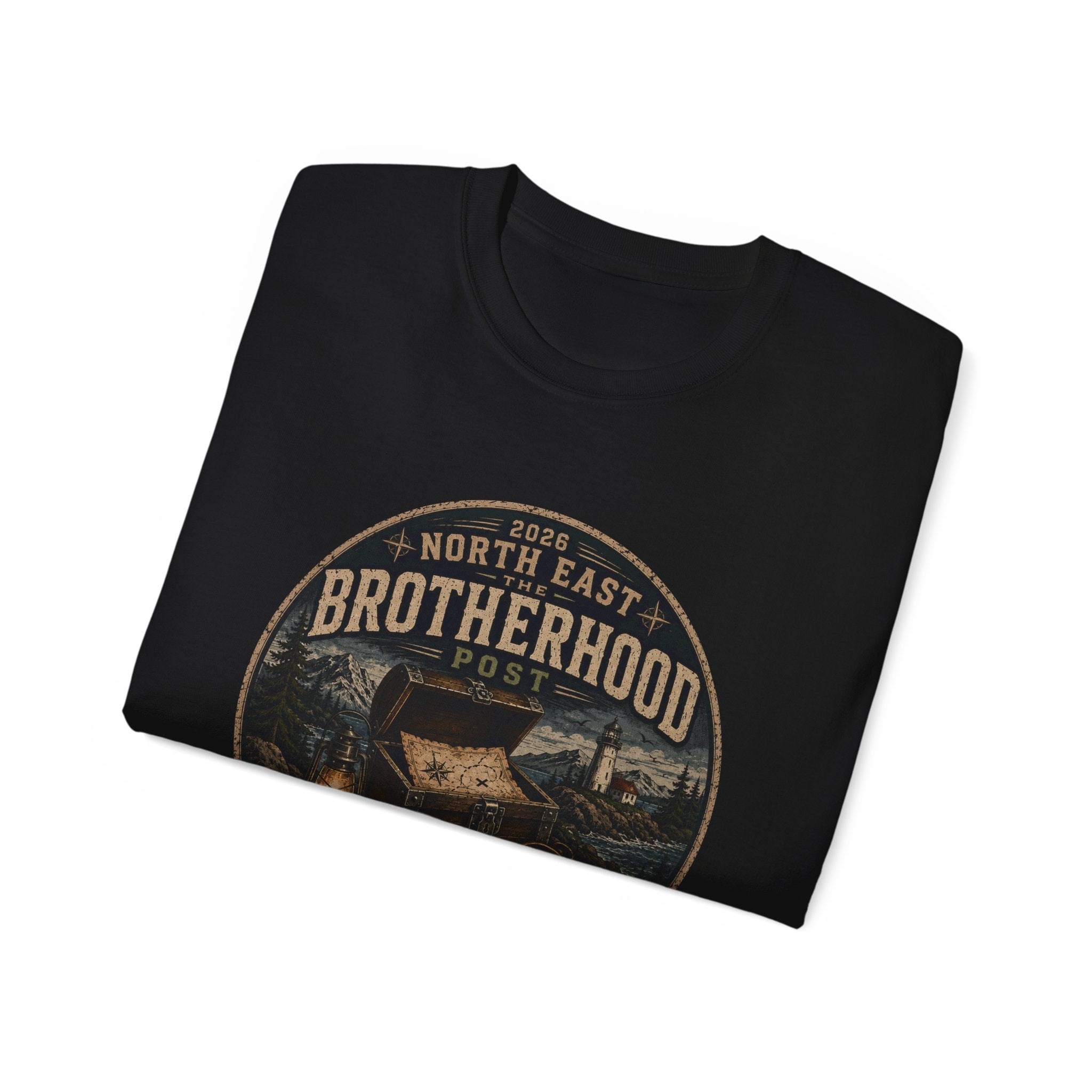Brotherhood Post Treasure Hunt T-Shirt — North East Vintage Camping Adventure Tee